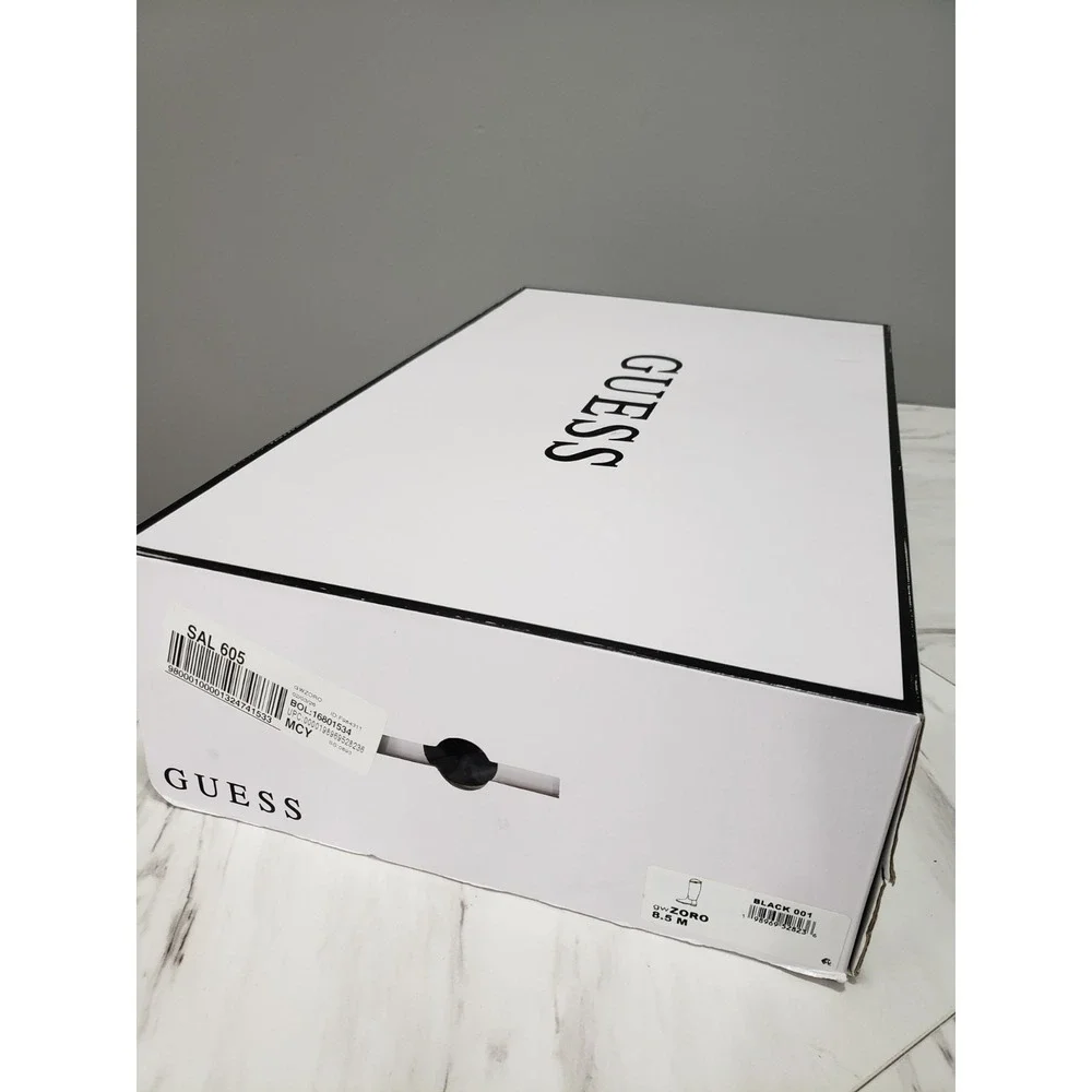 NEW Guess TALL Black leather boots ZORO Size 8.5 riding‎ fall knee high